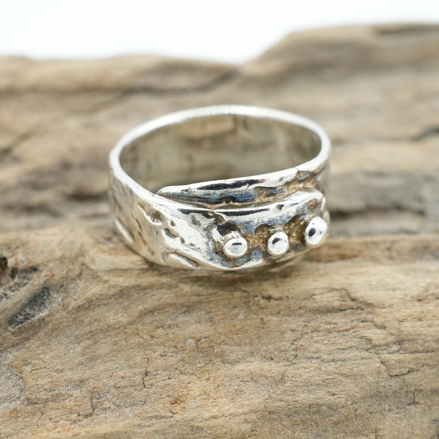 Precious Metal Clay Ring with Raised Detail