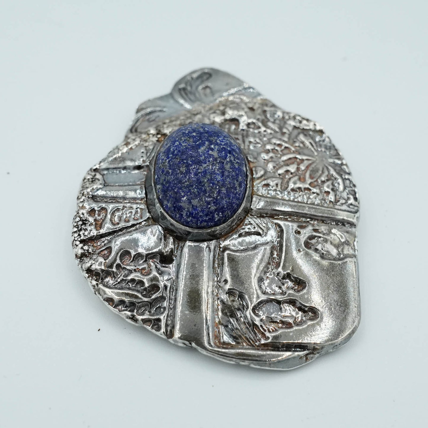 Precious Metal Clay and Lapis Pendant