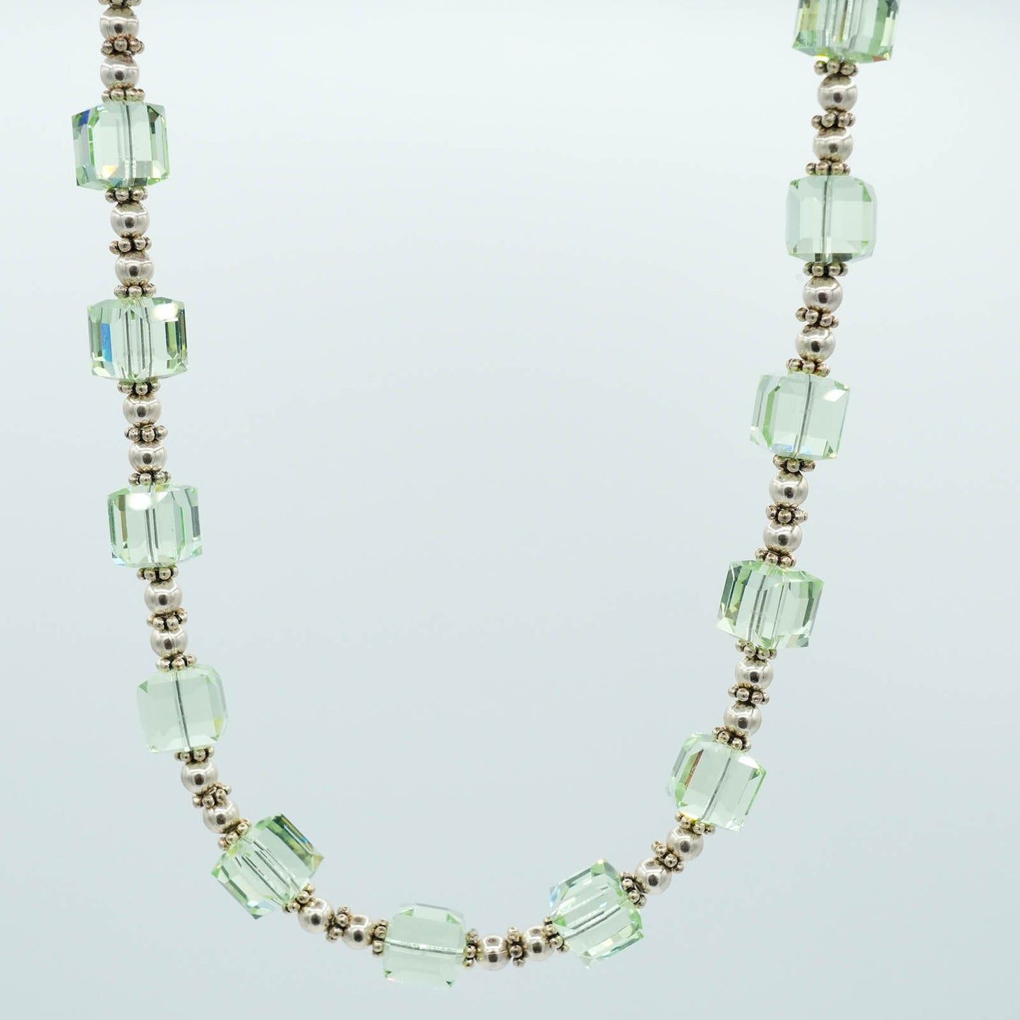 Austrian Crystal and Sterling Silver Bead Necklace