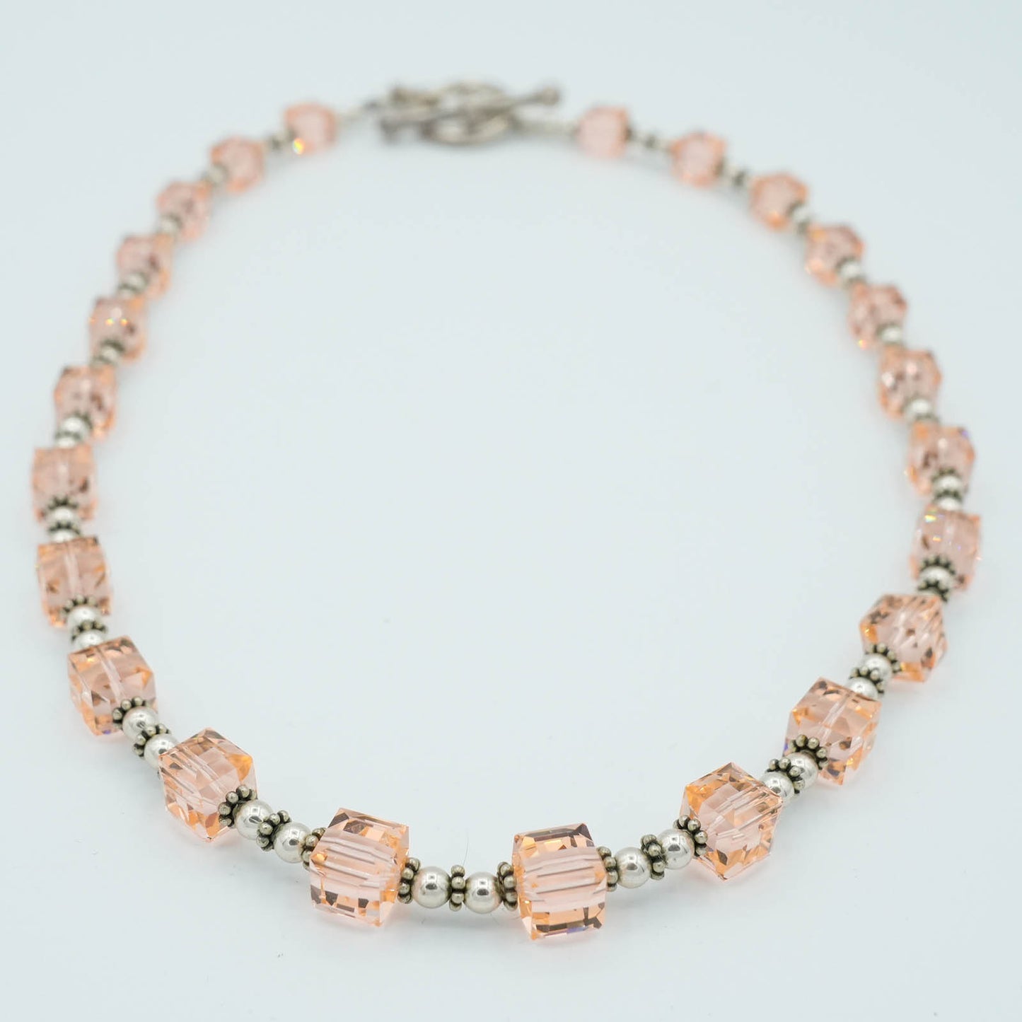 Austrian Crystal and Sterling Silver Bead Necklace