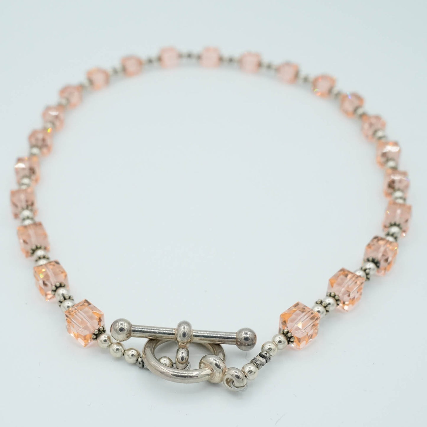 Austrian Crystal and Sterling Silver Bead Necklace