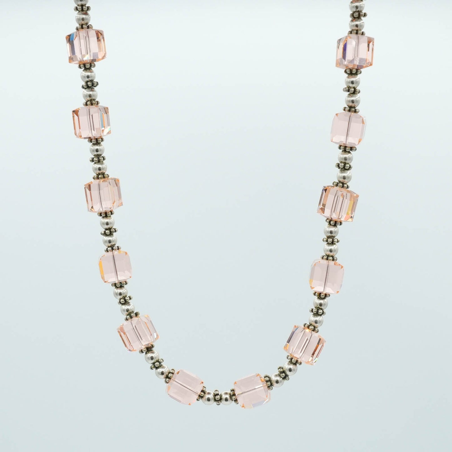 Austrian Crystal and Sterling Silver Bead Necklace