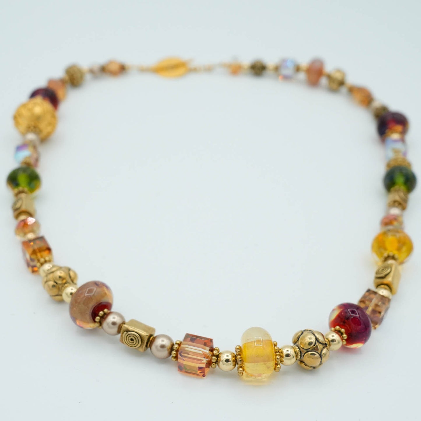 Austrian Crystals, Lamp-worked Beads, Vermeil Beads Necklace