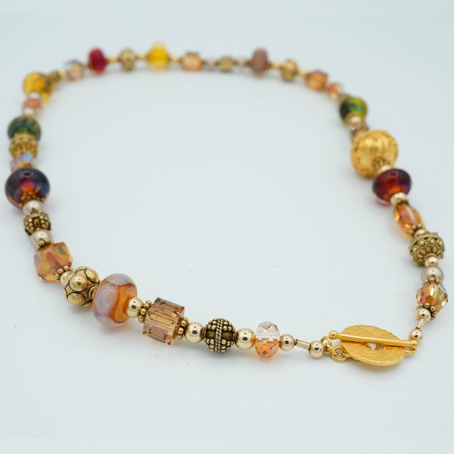 Austrian Crystals, Lamp-worked Beads, Vermeil Beads Necklace