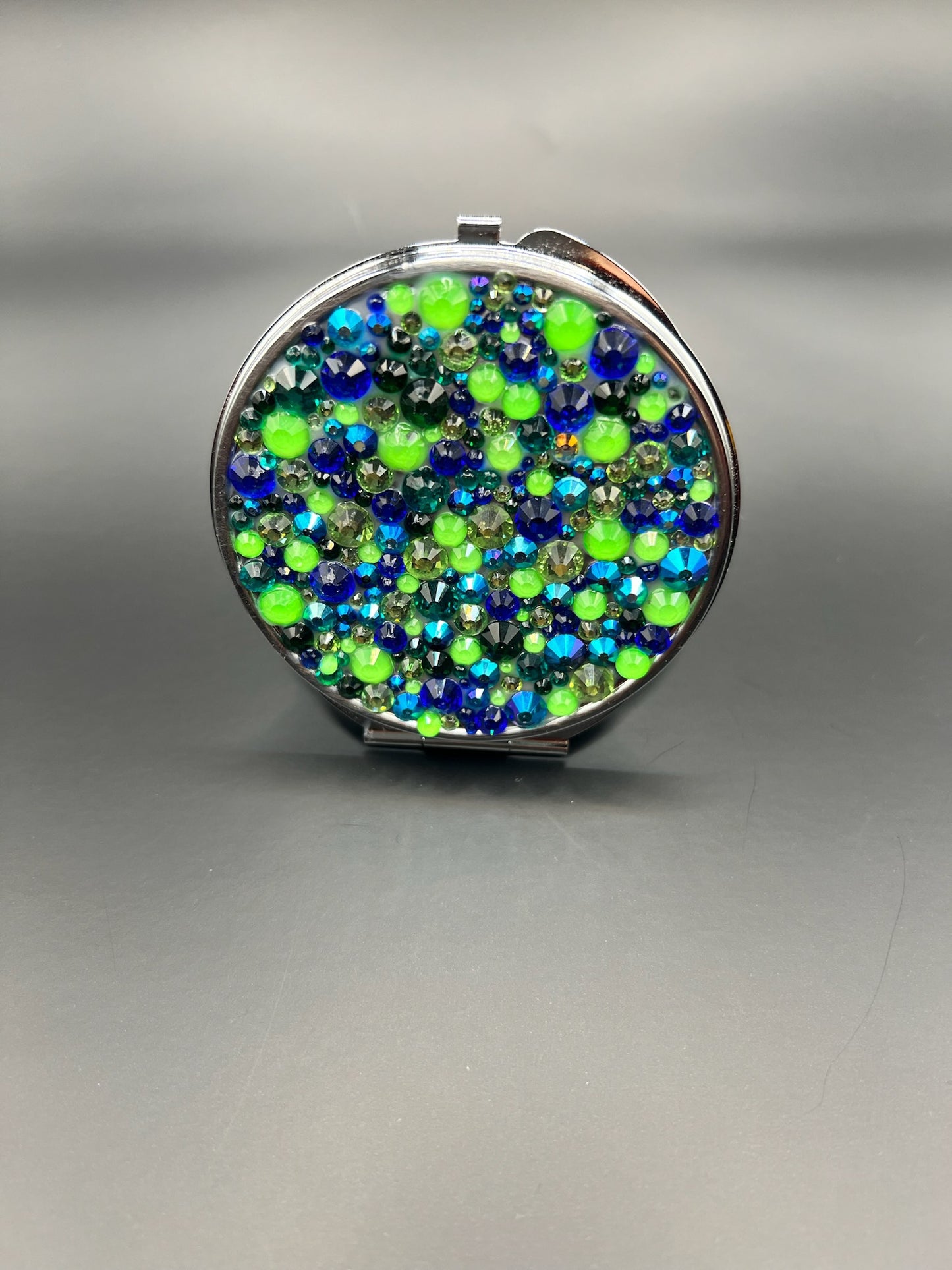 Compact mirror green and blue 3" round