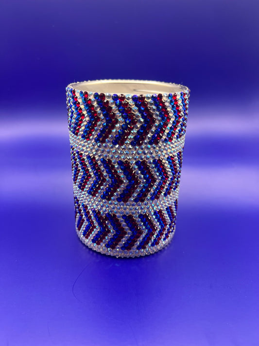 chevron - red, white, blue tumbler