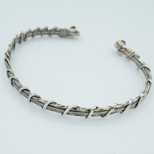 Handmade Sterling Silver Wire Wrapped Bangle