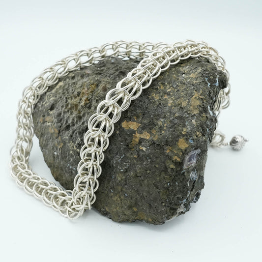 Sterling Silver Handmade Chain Necklace with Sterling Silver Clasp