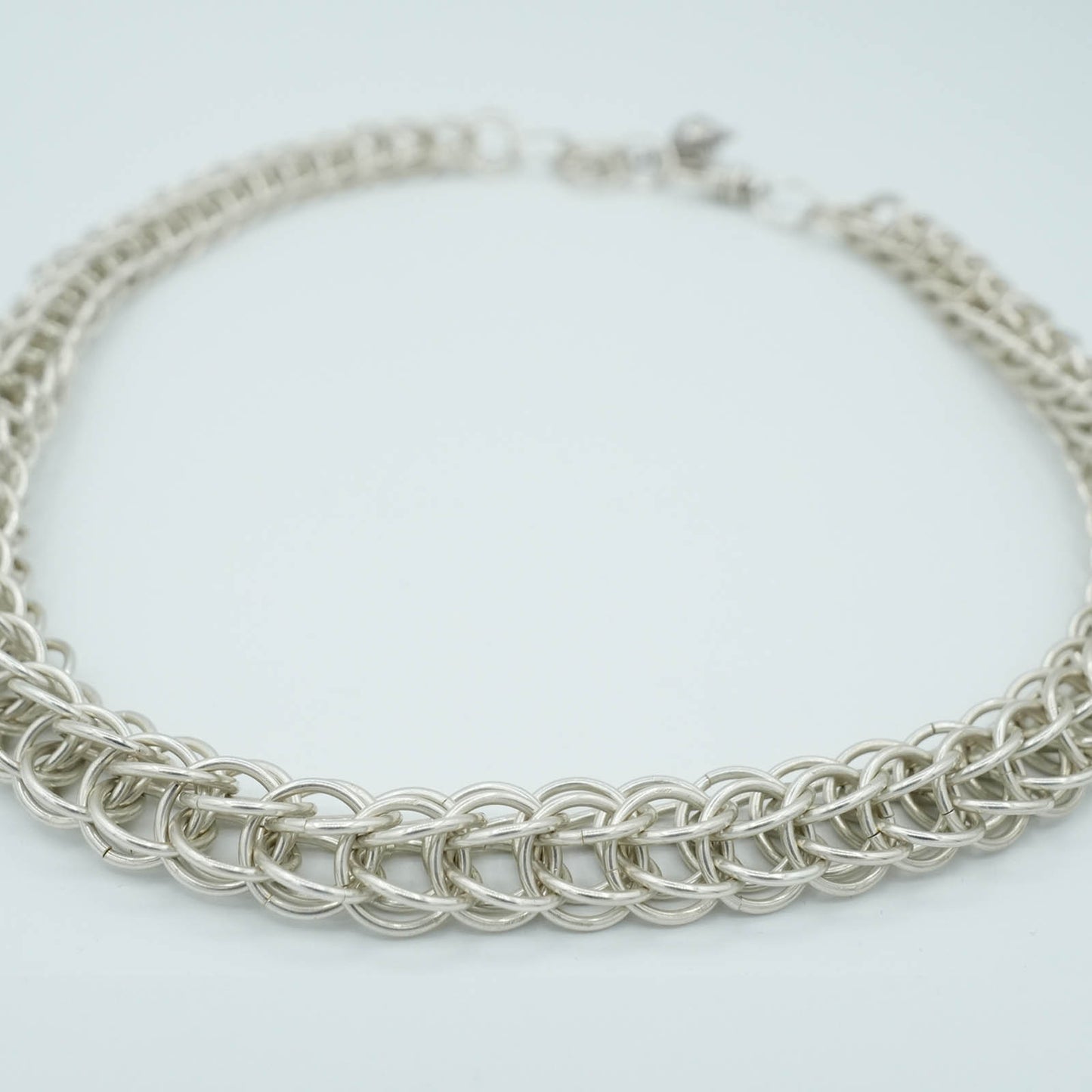 Sterling Silver Handmade Chain Necklace with Sterling Silver Clasp
